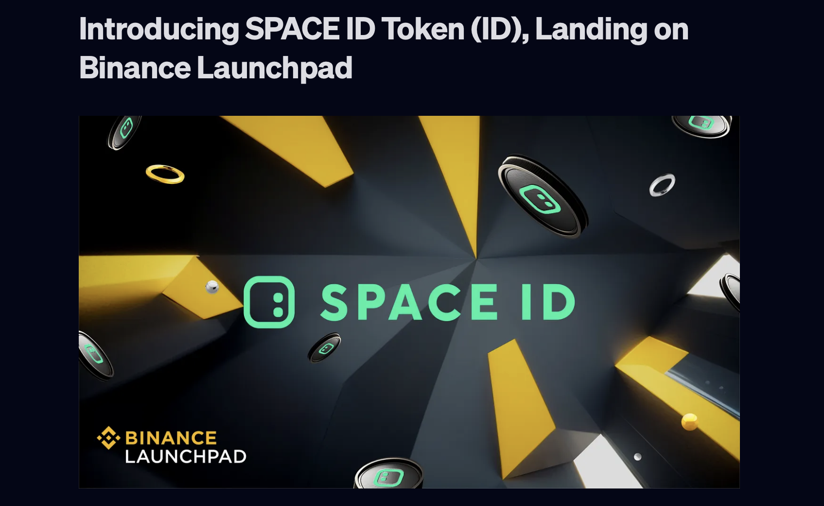 SPACE ID Binance Launchpad