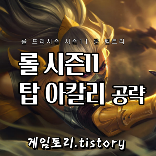  롤 시즌11 탑 아칼리 룬 템트리 스킬트리 공략