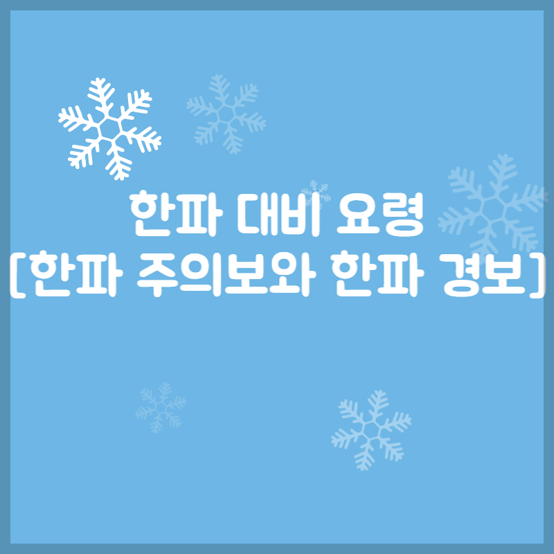 한파 대비 요령[한파 주의보와 한파 경보의 차이점]