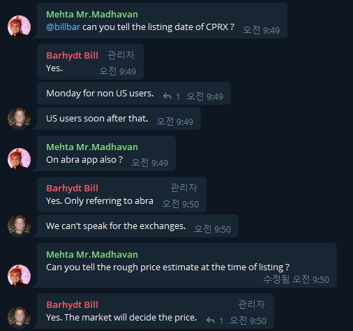  ABRA 거래소와 CPRX 코인, 그리고 비트렉스 상장의 의미