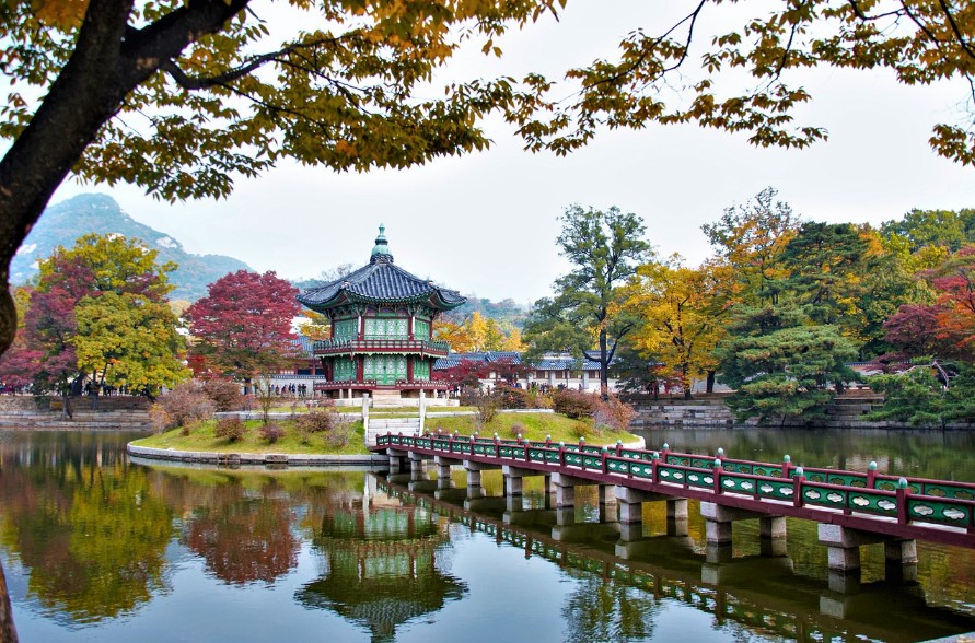 한국 연못 및 누각