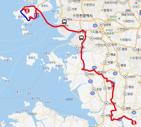 8822번 공항리무진 노선표