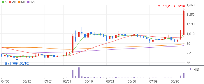  디젠스 상한가 간 이유