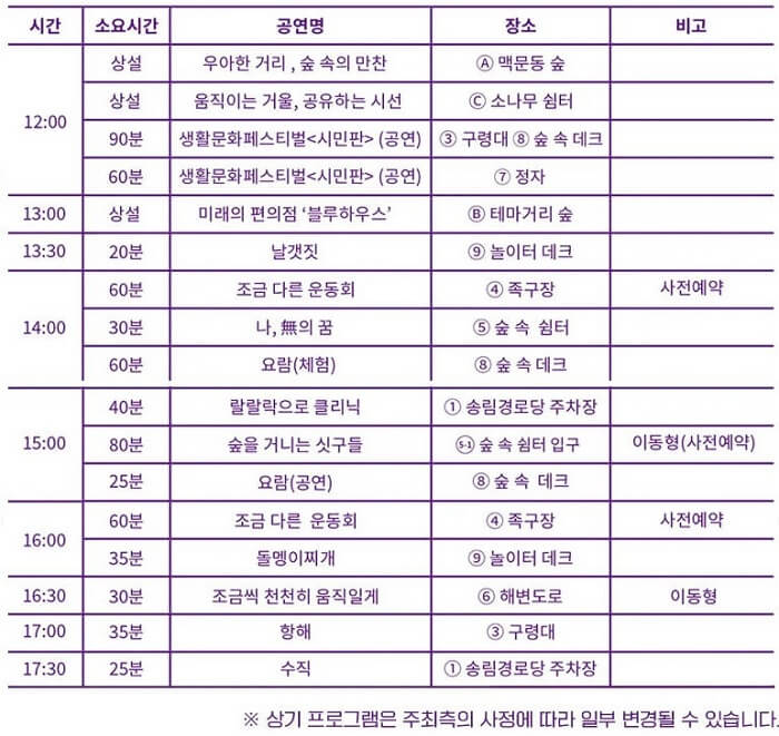 2022 포항 거리 예술 축제-23일 일정