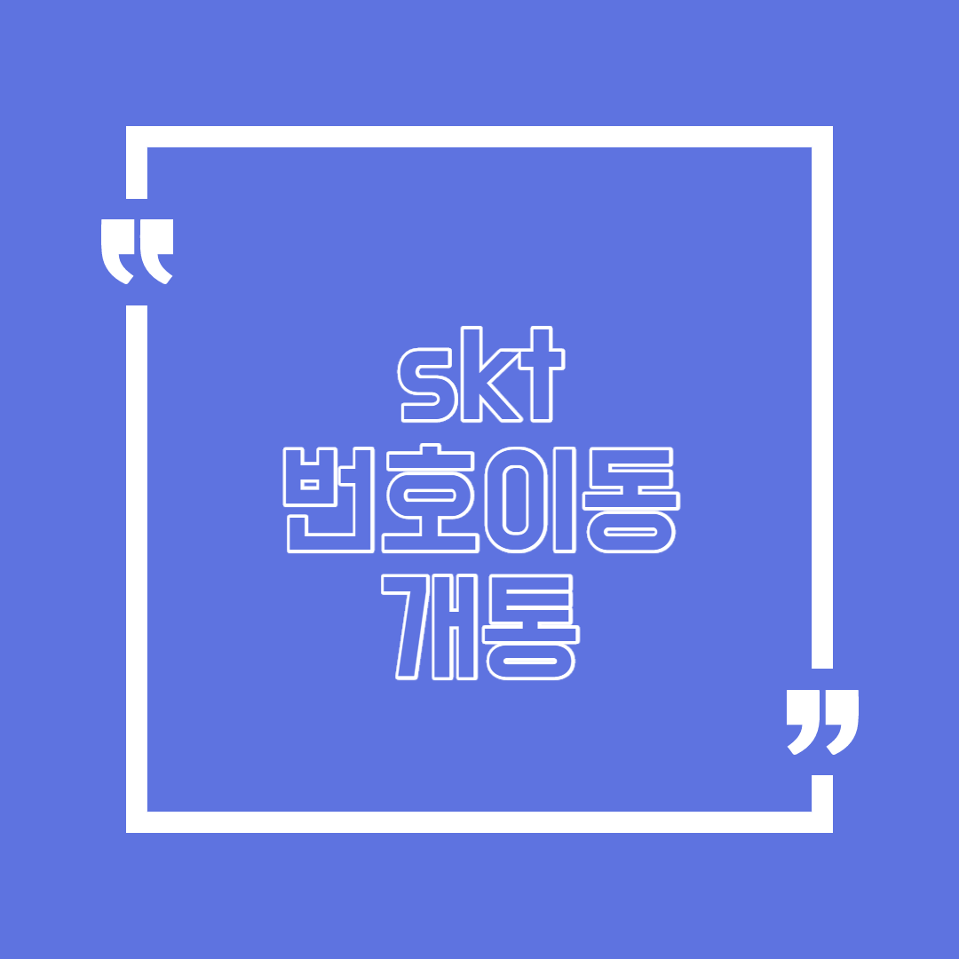  skt 번호이동 개통 어떻게 할까요?