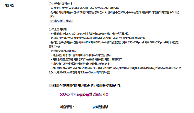 여권사진-유의사항