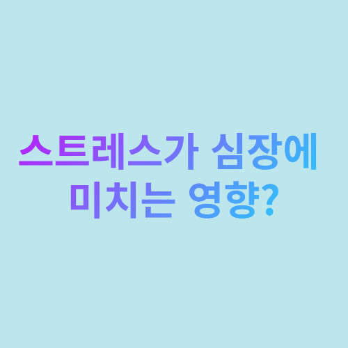  스트레스가 심장에 미치는 영향?