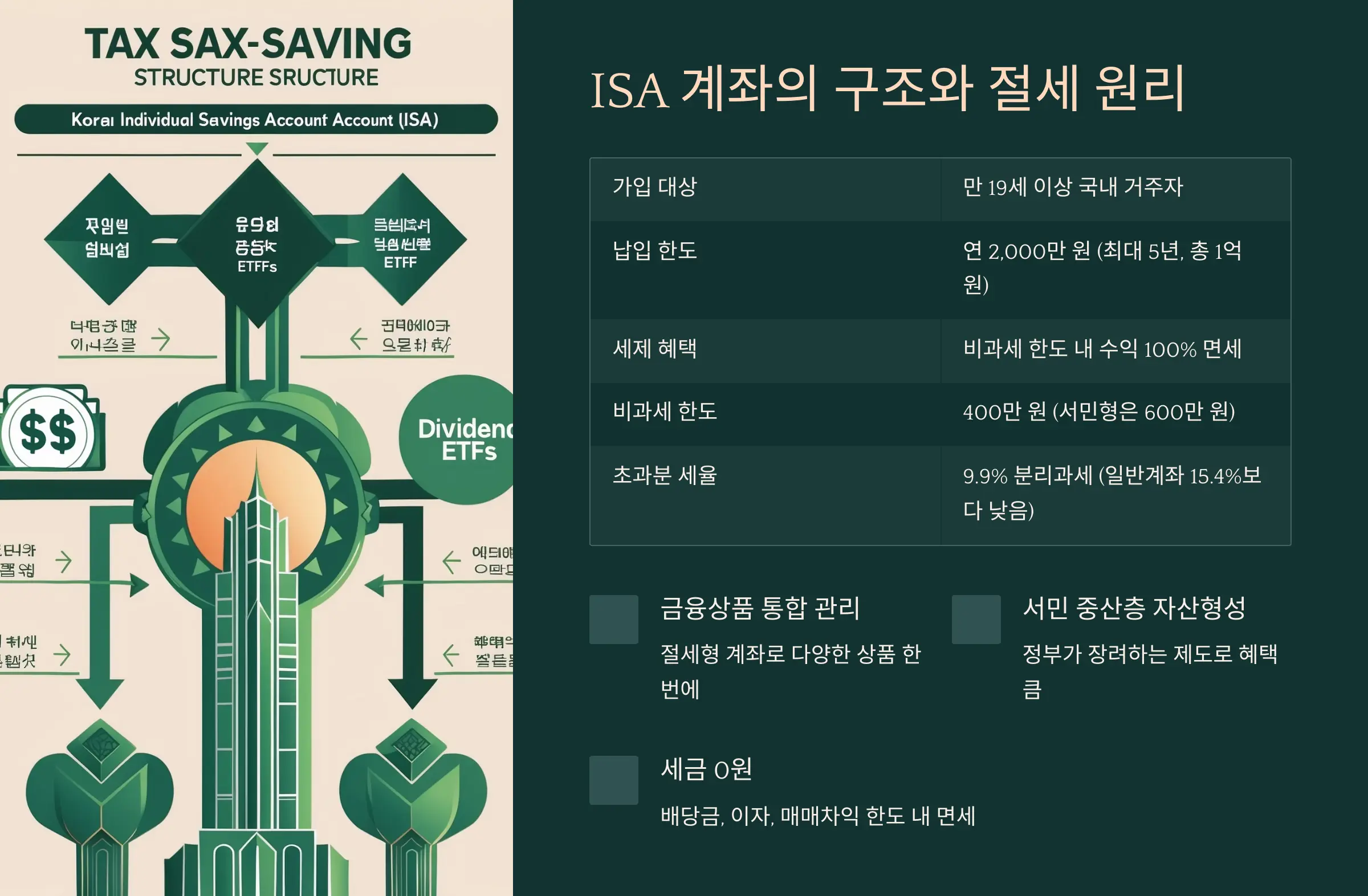 고배당 ETF + ISA 절세 구조 흐름도 또는 인포그래픽
