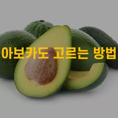 아보카도 고르는 방법
