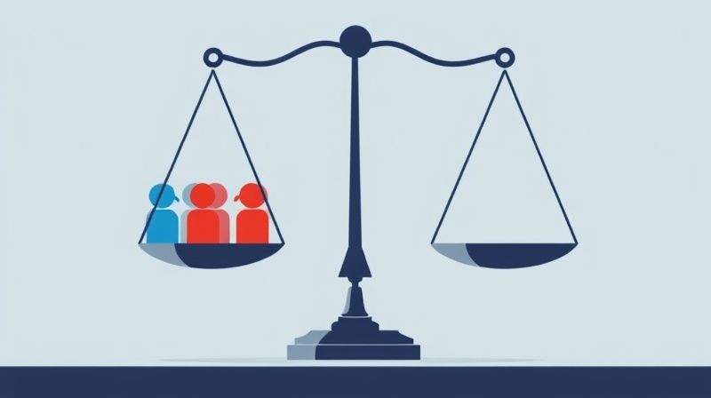 여론조사나 투표 결과에 가중치를 적용하는 과정 상징