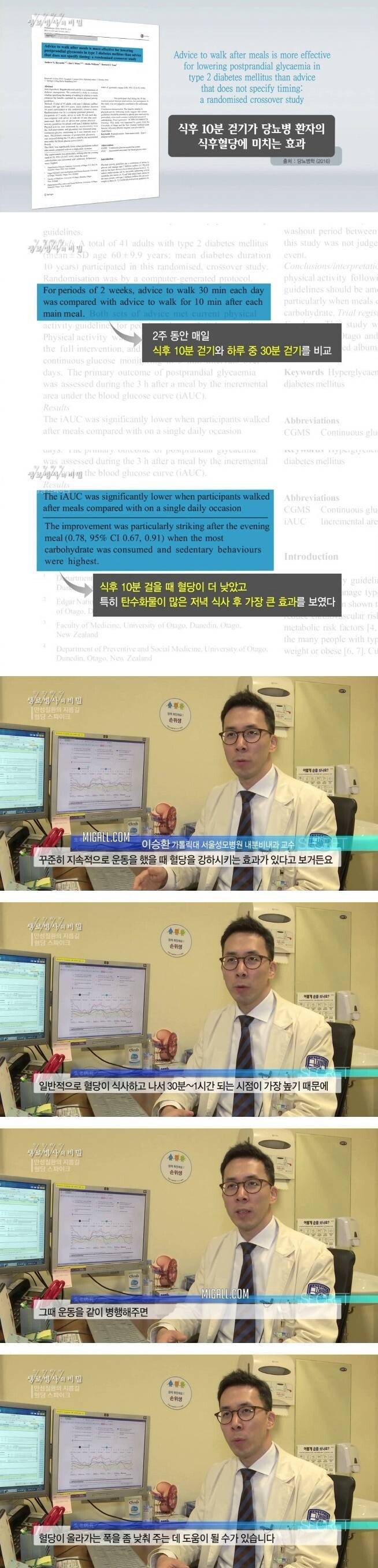  식후 10분 걷기의 혈당조절 효과