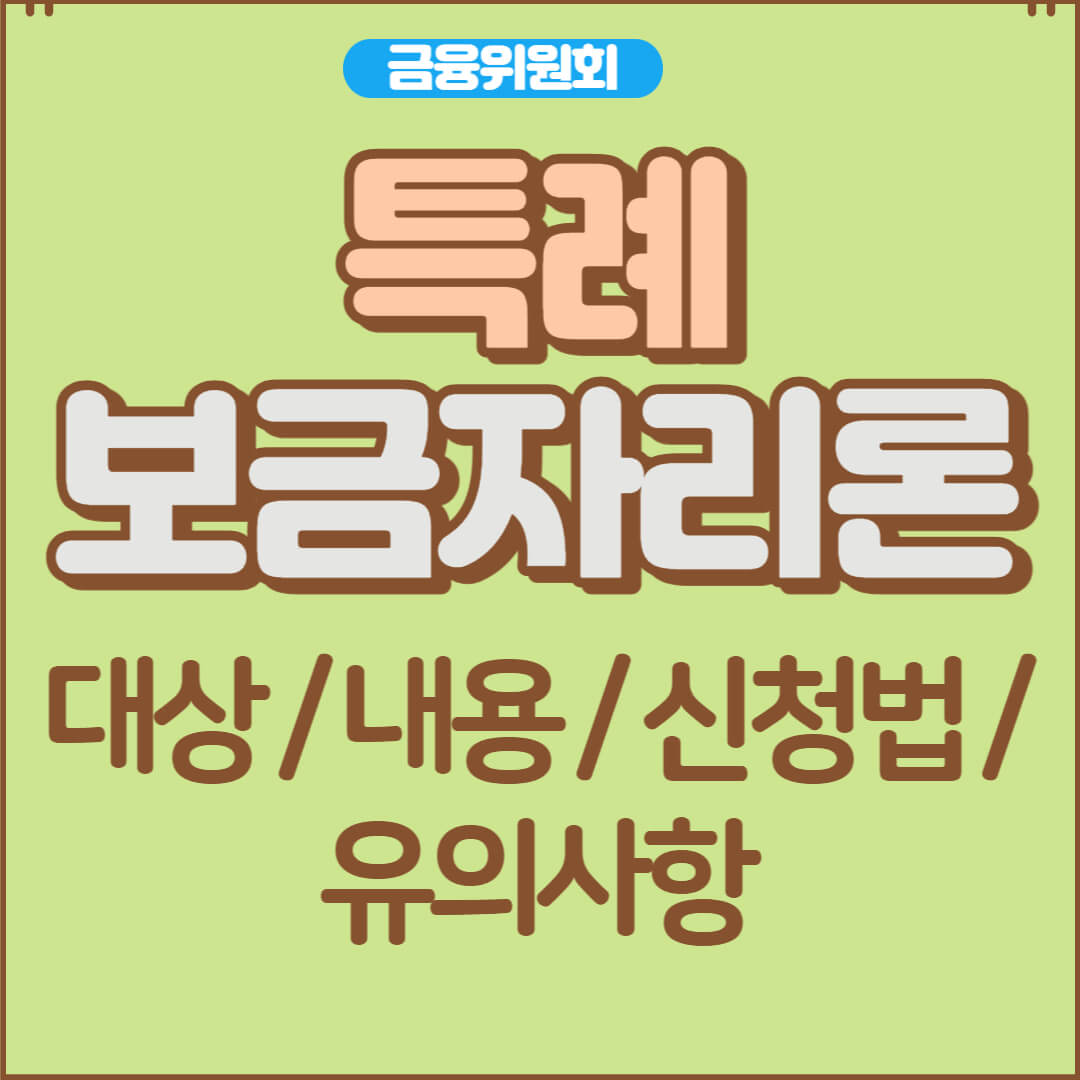  특례보금자리론 대상/지원내용/신청법과 차주 유의사항