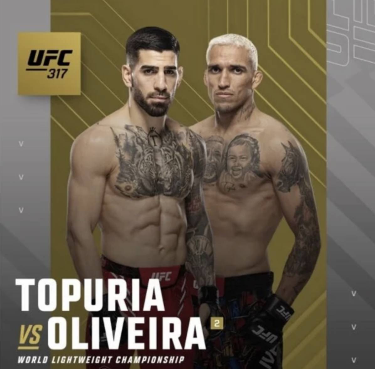 UFC 317 토푸리아 vs 올리베이라 타이들전