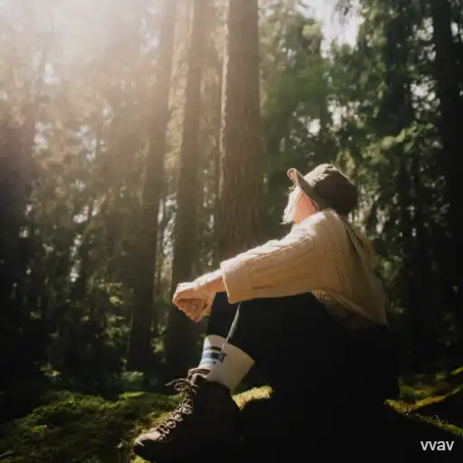 a woman sitting down