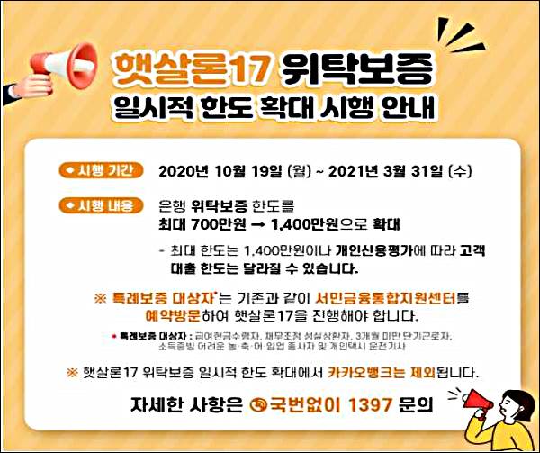  햇살론 대출자격 은행 금리 어떨까