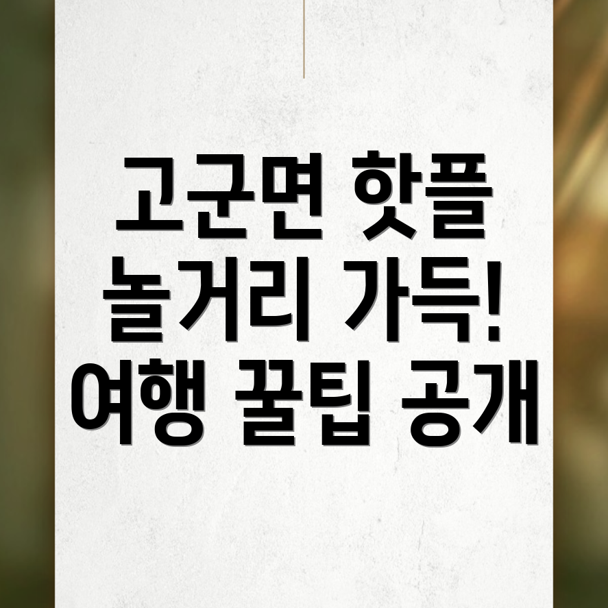 진도군 고군면 놀거리
