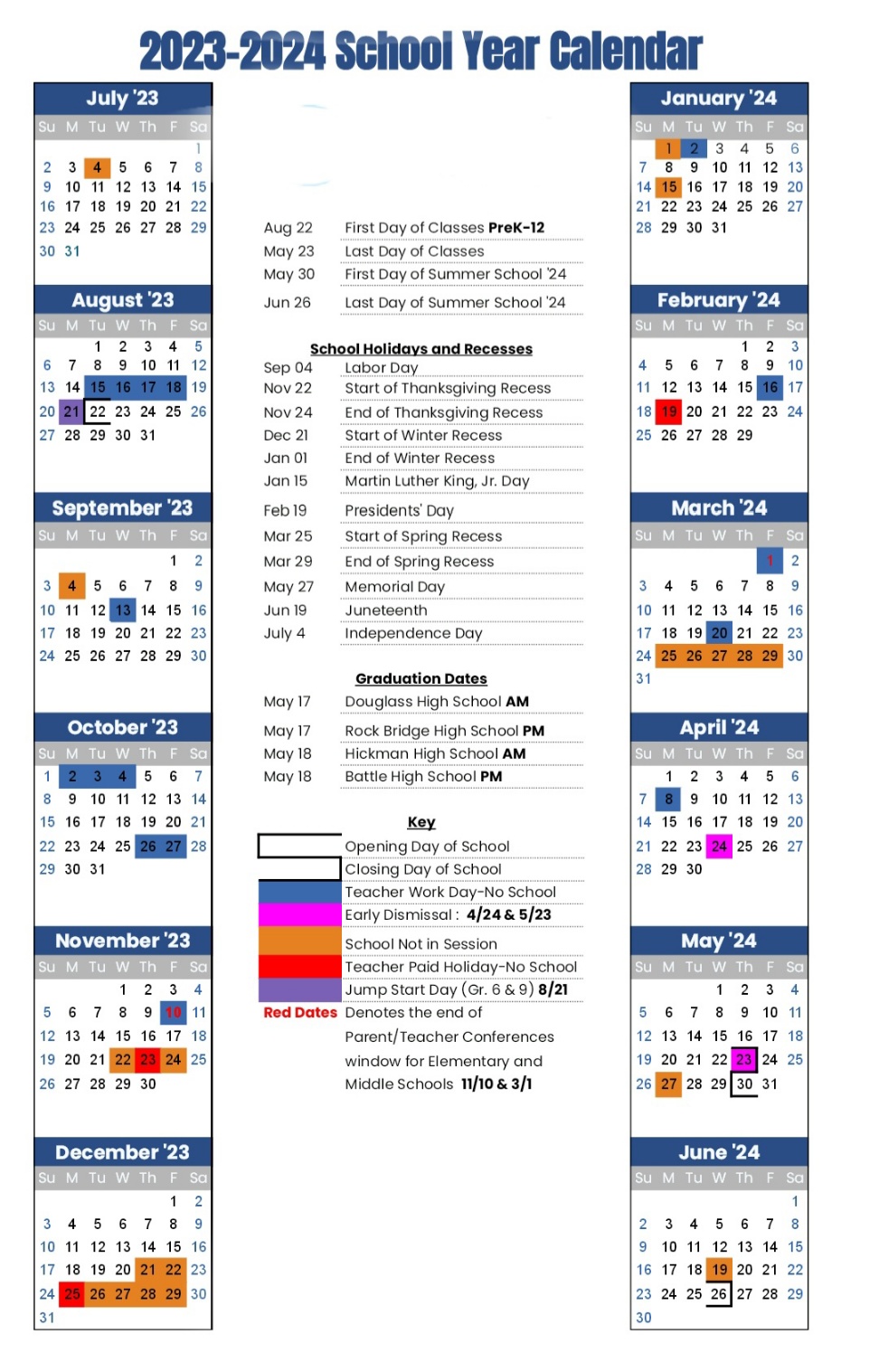 Schools Yearly Calendar