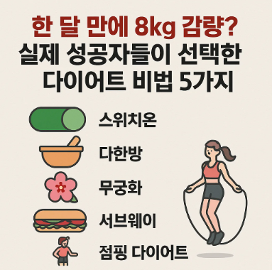 한 달 만에 8kg 감량? 실제 성공자들이 선택한 다이어트 비법 5가지