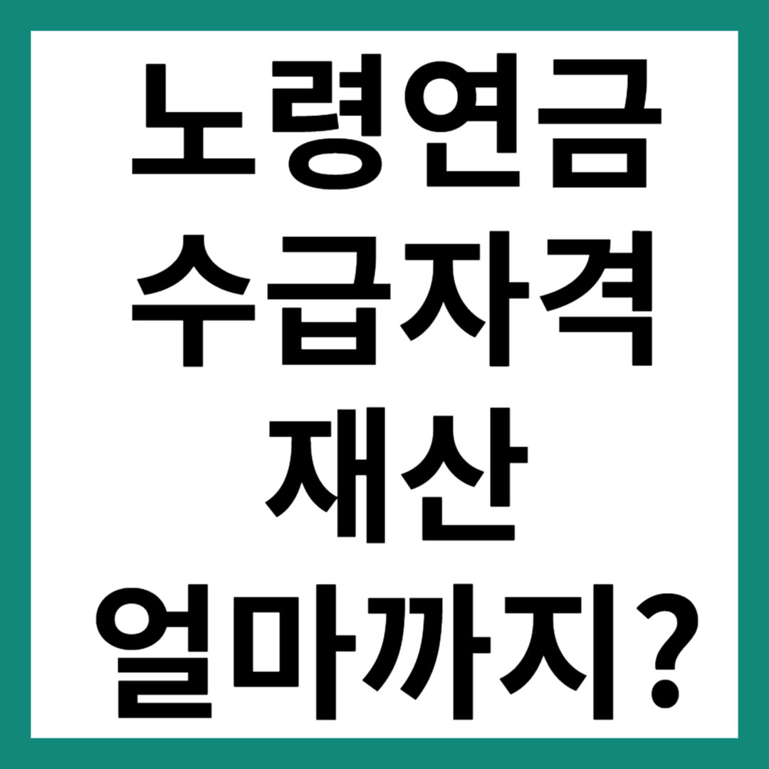 노령연금 수급자격 재산