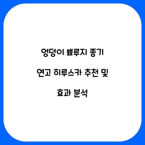 엉덩이 뾰루지 종기 연고 히루스카 추천
