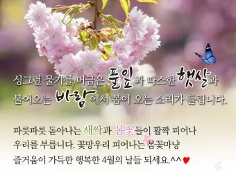 4월 인사말 모음 문구 이미지 일러스트_4