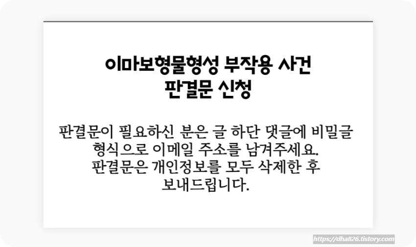 이마보형물성형 판결문 신청