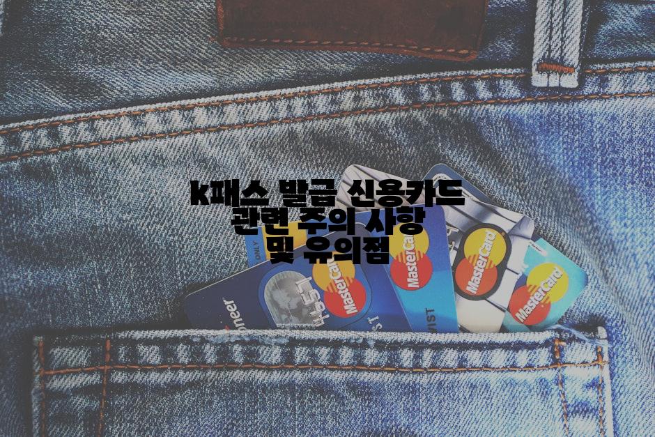 k패스 발급 신용카드 관련 주의 사항 및 유의점