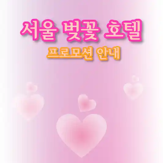 서울 벚꽃 호텔 호캉스 3곳 추천 및 프로모션 안내