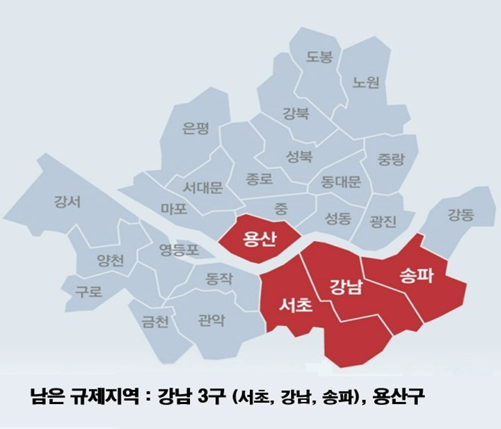 서울 내 규제지역 4개구 사진