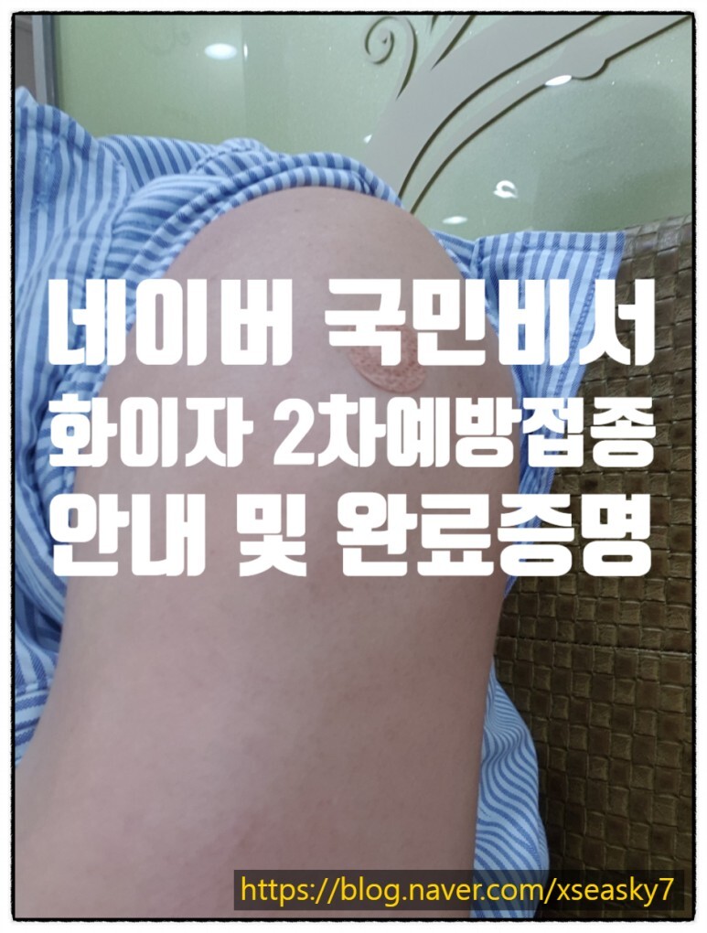  네이버 국민비서 안내 받고 화이자 2차 예방접종 받고 네이버 국민비서로 완료(증명) 받은 후기 [장이비인후과]
