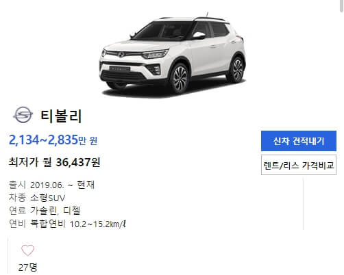 티볼리 가격