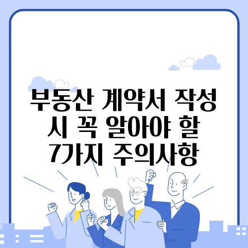 부동산 계약서 작성 시 꼭 알아야 할 7가지 주의사항