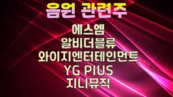 음원 대장주 관련주 TOP5_8
