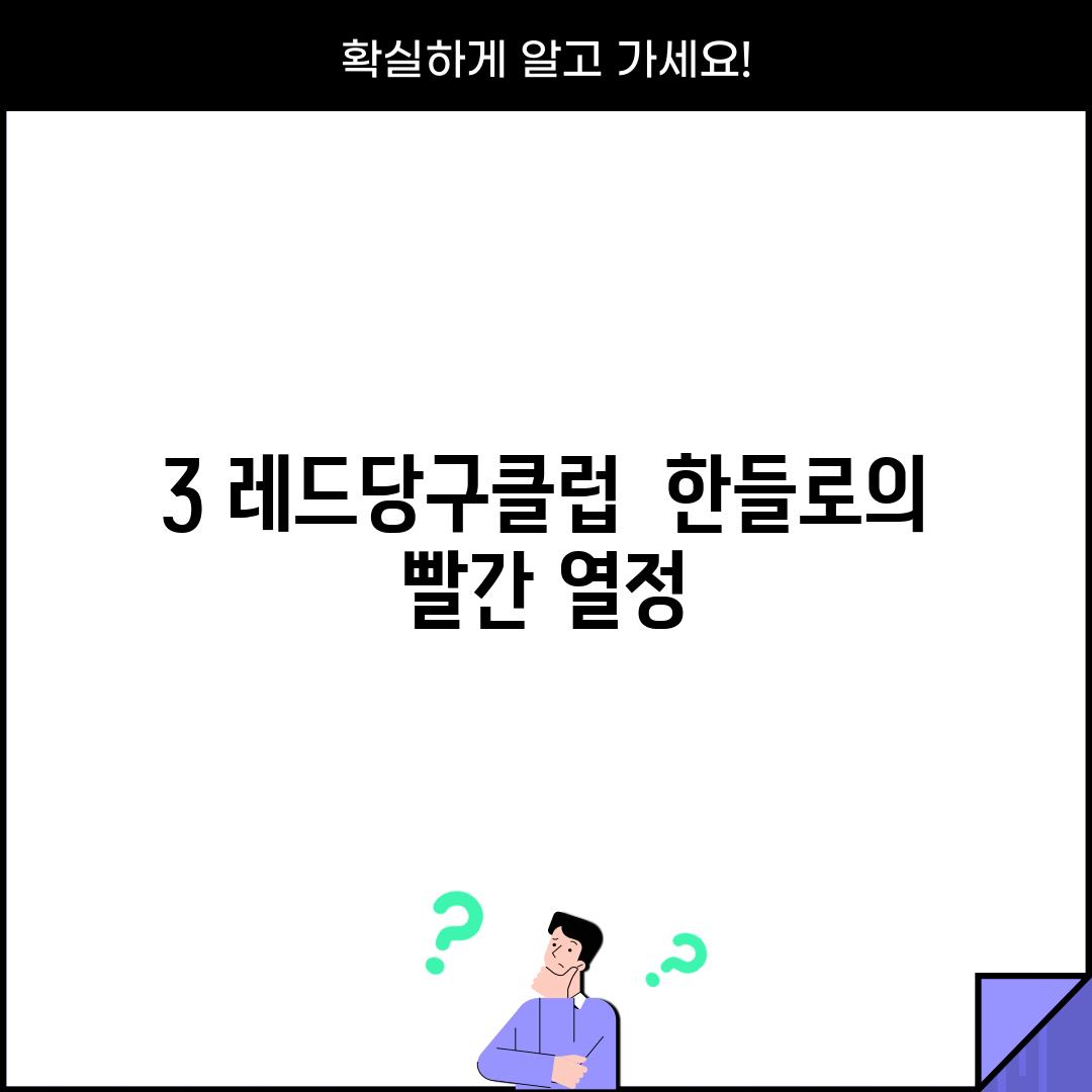 3. 레드당구클럽:  한들로의 빨간 열정?