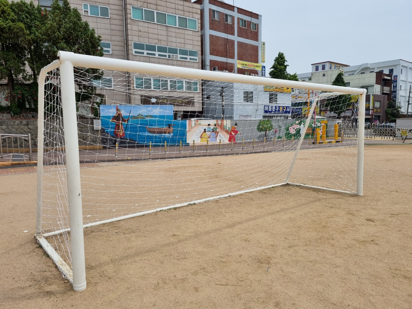  [날개스포츠] 인천신흥초등학교 축구골망 교체, 축구골망 설치 작업