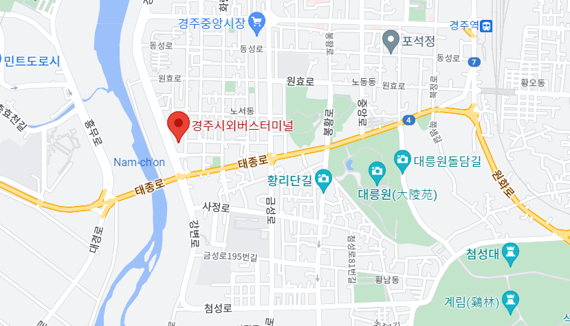 경주시외버스터미널-지도위치
