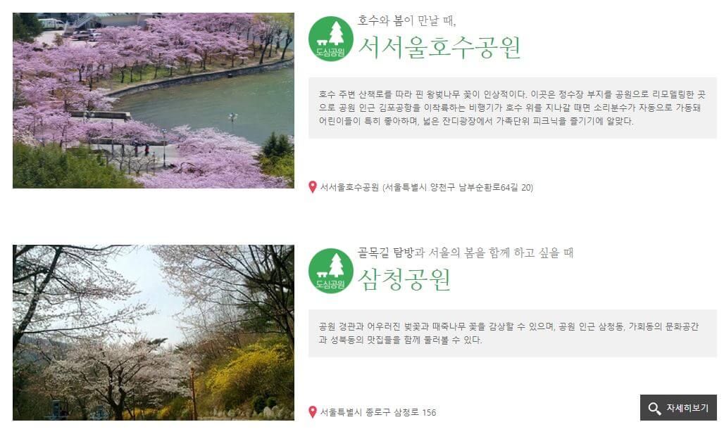 도시에서 즐기는 봄꽃 여행, 서울, 봄꽃으로 물들다. 서울 꽃길 소개
