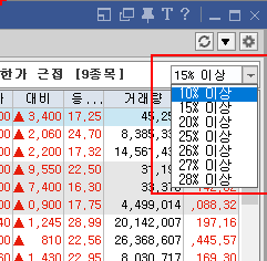 상한가 근접 가능한 퍼센트 조정