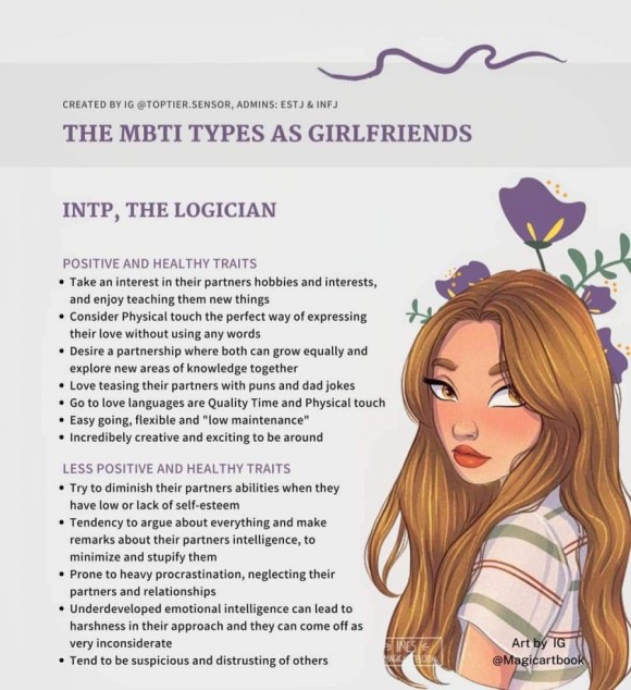  재미로 보는 MBTI - 성격유형별 여자친구 특성,INTP