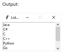 Tkinter Listbox
