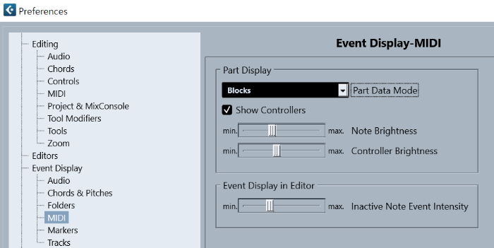 Event Display - MIDI