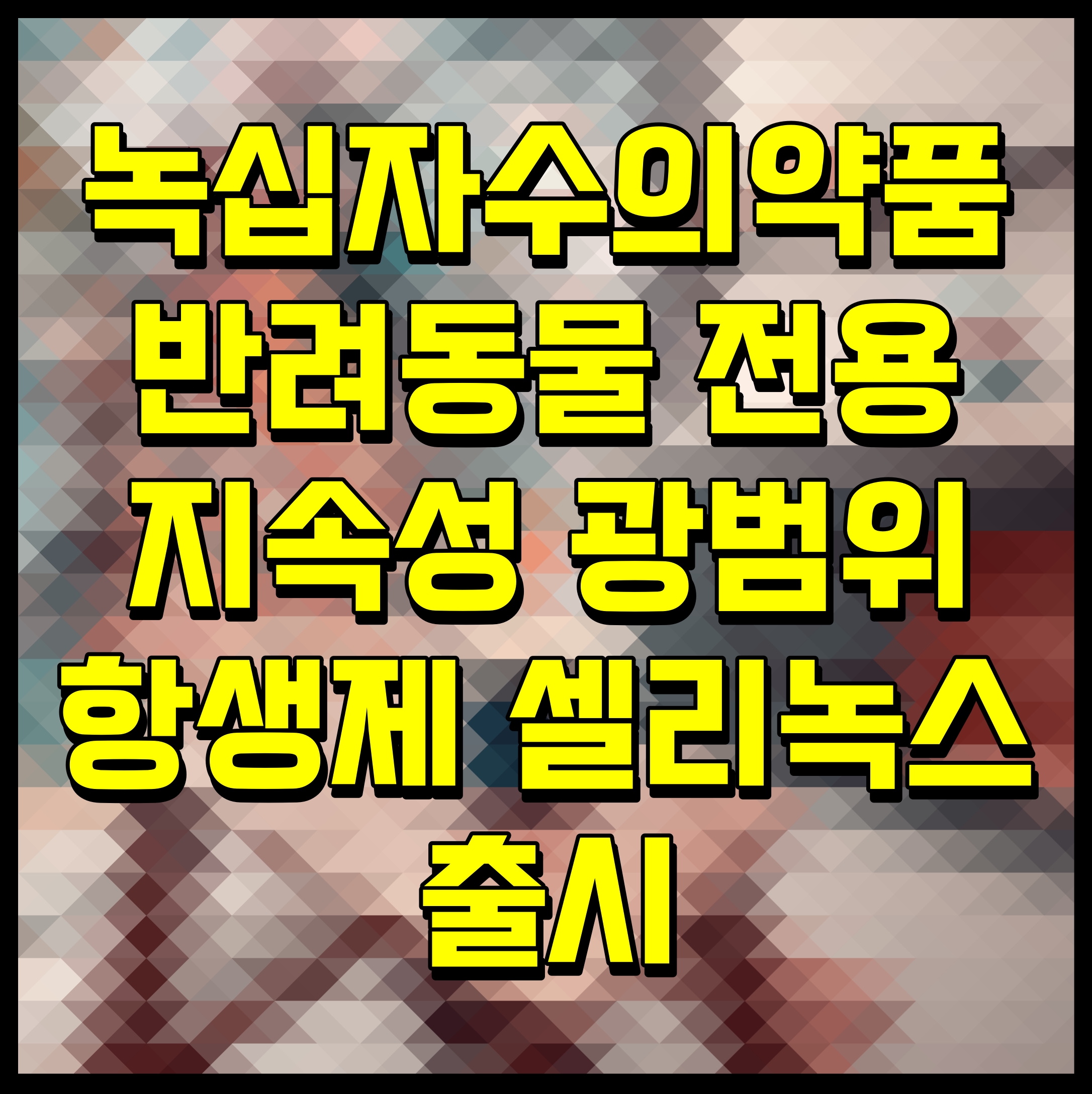  녹십자수의약품 반려동물 전용 지속성 광범위 항생제 셀리녹스 출시