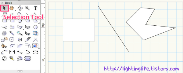 Selection Tool (단축키 X)