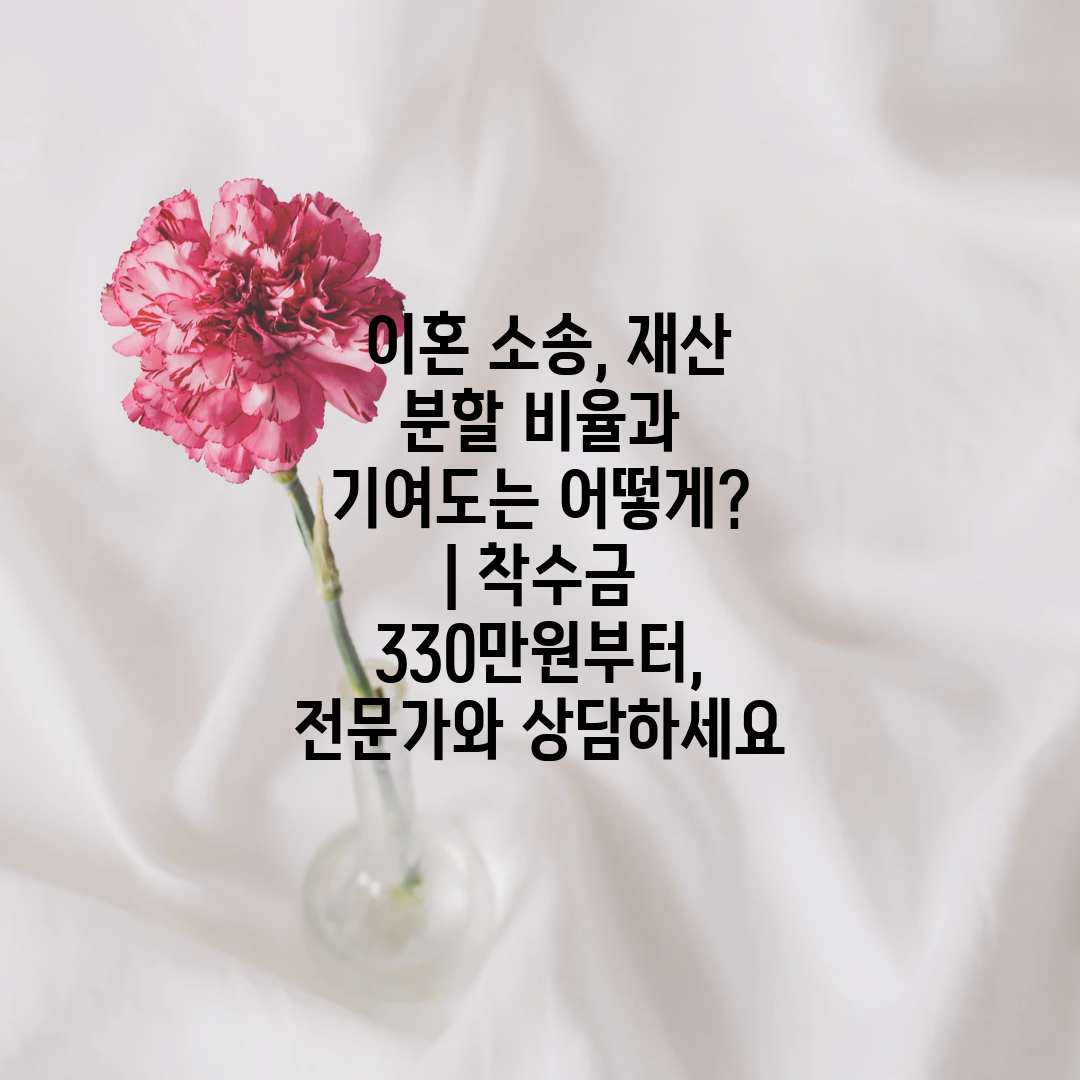  이혼 소송, 재산 분할 비율과 기여도는 어떻게  착수