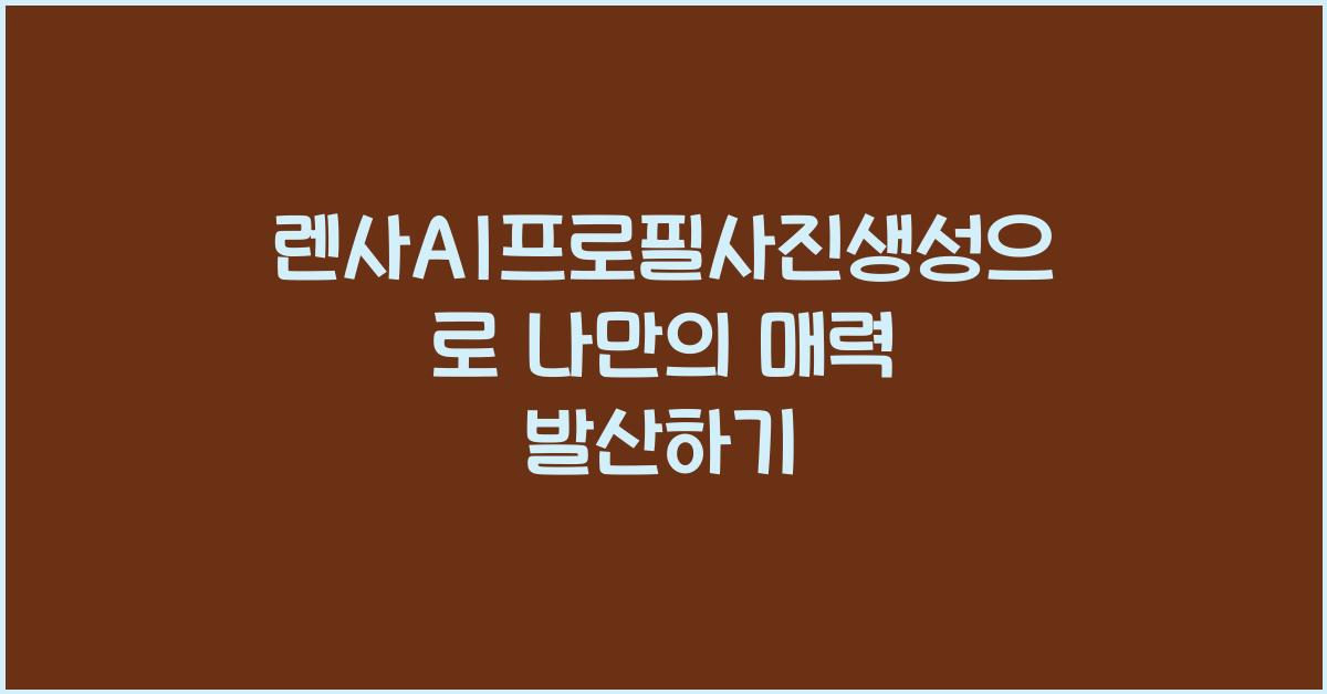 렌사AI프로필사진생성