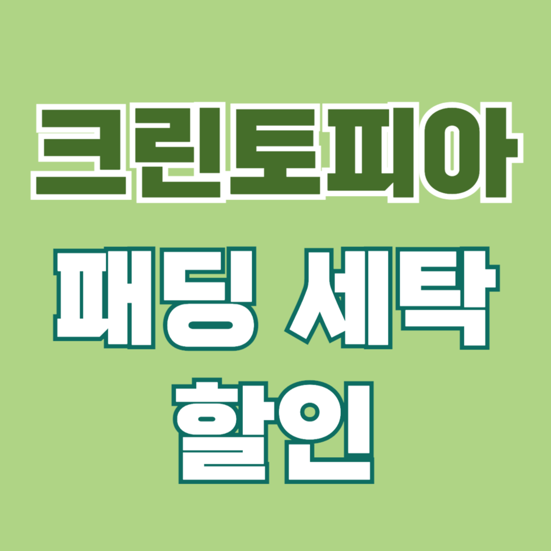 크린토피아 패딩 세탁가격 및 할인