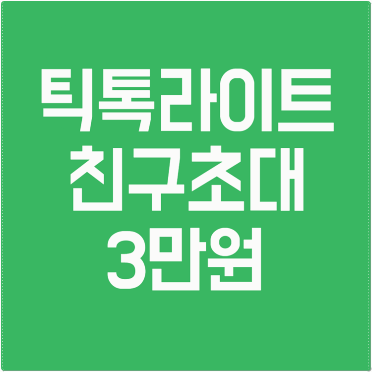 틱톡라이트 친구초대 3만원