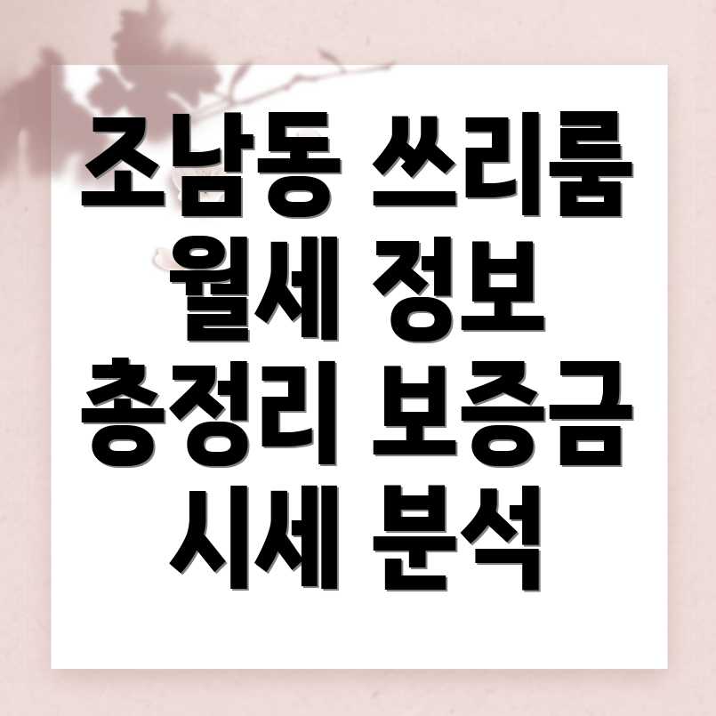 시흥시 조남동 쓰리룸 월세
