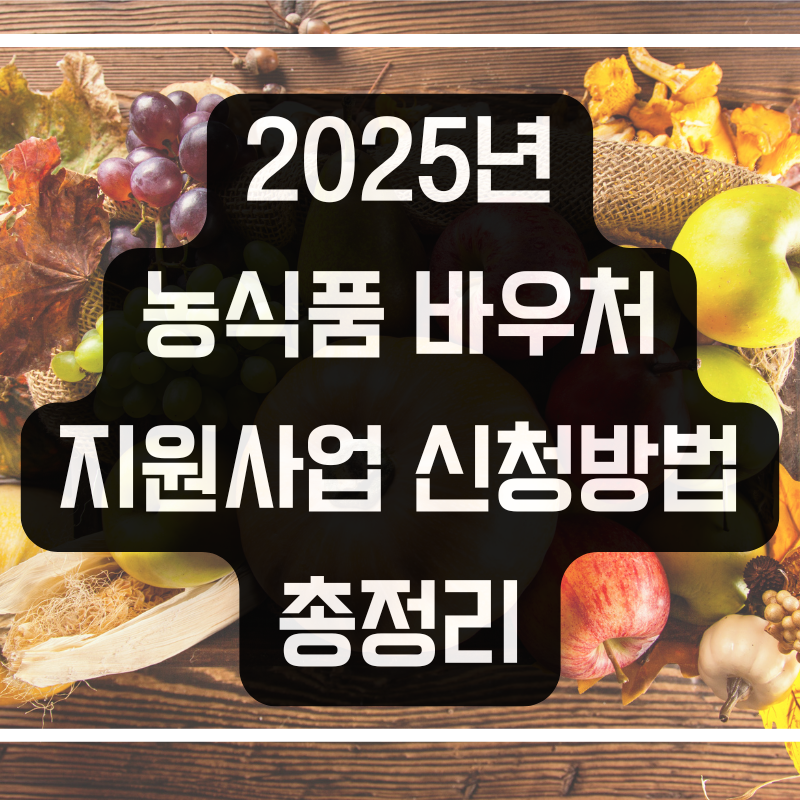 2025년 농식품 바우처 지원사업 신청방법, 사용처, 지원금 총정리