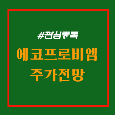 에코프로비엠 주가. 2차전지 소재 대장주!